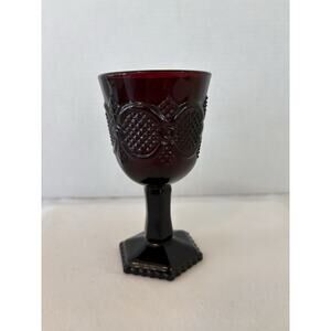 Vintage Avon 1876 Cape Cod Collection Ruby Red Glass Wine Goblets 5 Inches Tall